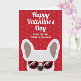 Tarjeta del Día de San Valentín de Bulldog Francés