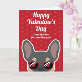 Tarjeta del Día de San Valentín de Bulldog Francés
