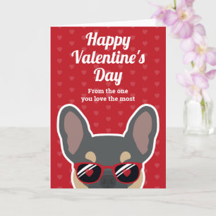 Tarjeta del Día de San Valentín de Bulldog Francés