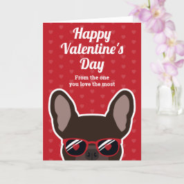 Tarjeta del Día de San Valentín de Bulldog Francés
