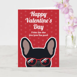 Tarjeta del Día de San Valentín de Bulldog Francés