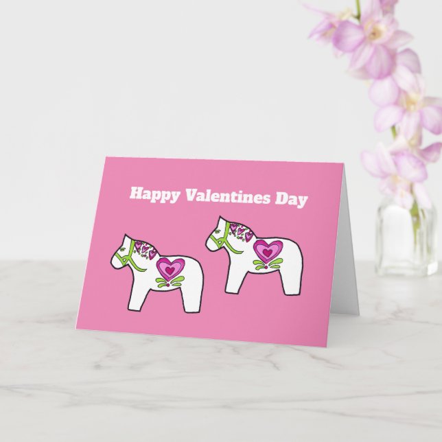 tarjeta del día de San Valentín de caballo de Dala (Orquídea)