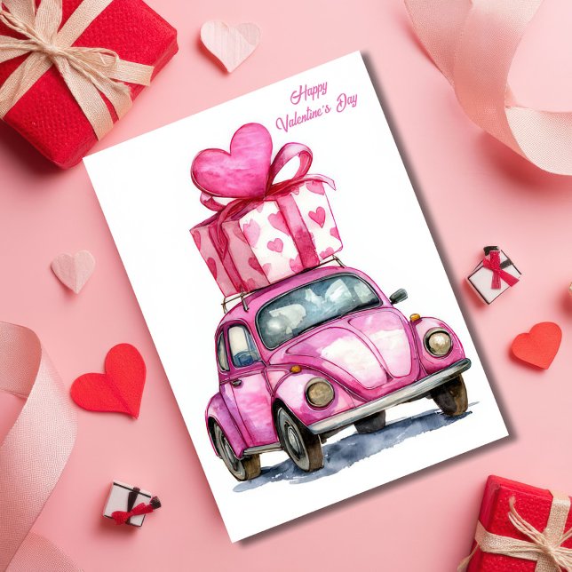 Tarjeta del Día de San Valentín de Coche Rosa Lind (Subido por el creador)
