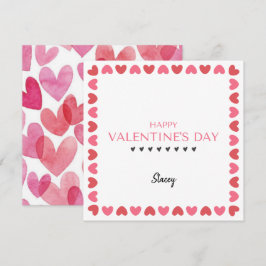 Tarjeta del Día de San Valentín de corazón cuadrad