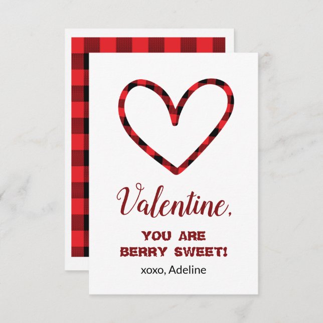 Tarjeta del Día de San Valentín de Corazón de Cuad (Anverso / Reverso)