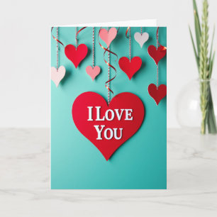 Tarjeta del Día de San Valentín de Corazón Rayado