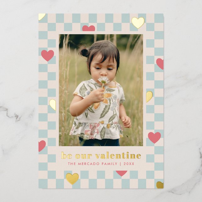 Tarjeta del Día de San Valentín de corazones con t (Anverso)