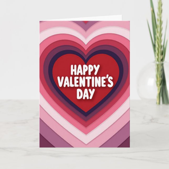 Tarjeta del Día de San Valentín de Corazones Estra (Anverso)