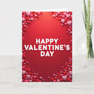 Tarjeta del Día de San Valentín de Corazones Rosad