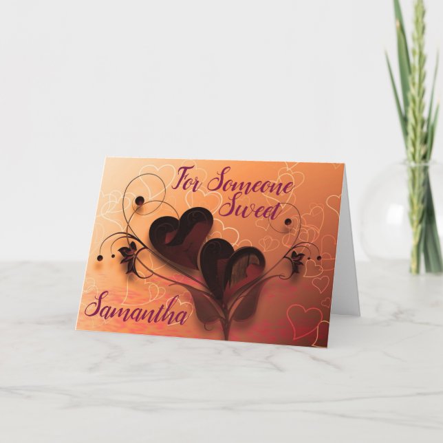 Tarjeta del Día de San Valentín de Corazones Tenue (Anverso)