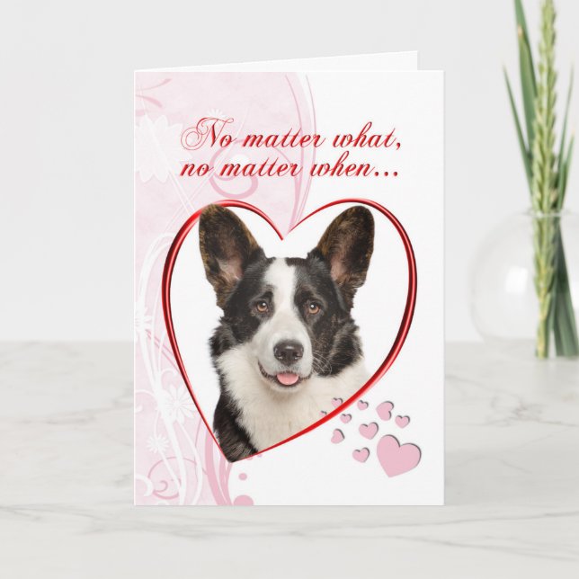 Tarjeta del Día de San Valentín de Corgi (Anverso)