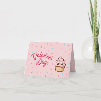 Tarjeta del Día de San Valentín de Cupcake Rosa Li