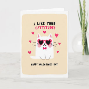 Tarjeta del Día de San Valentín de Cute Cattitude