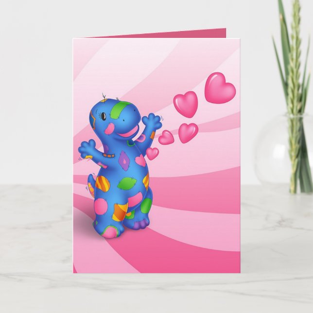 Tarjeta del día de San Valentín de Dino-Buddies™ - (Anverso)