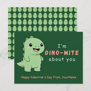 Tarjeta del Día de San Valentín de dinosaurio lind