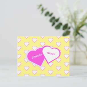 Tarjeta del Día de San Valentín de Dos Corazones c