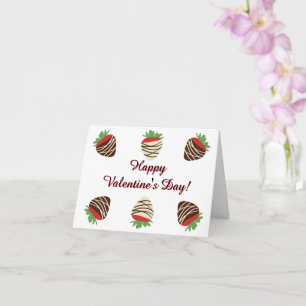 Tarjeta del Día de San Valentín de Fresa Cubierta 