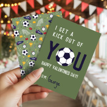 Tarjeta del Día de San Valentín de fútbol para niñ