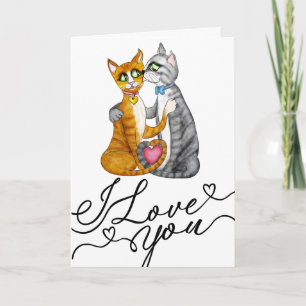 Tarjeta del Día de San Valentín de Gatitos Adorabl