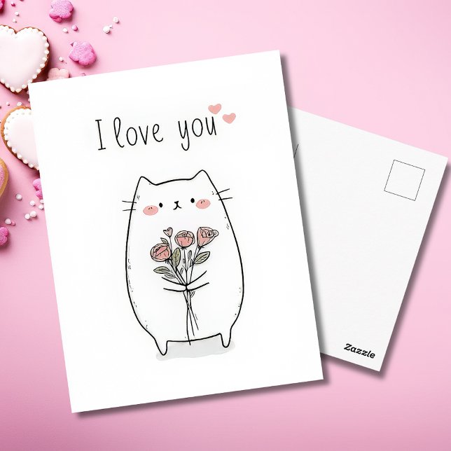 Tarjeta del Día de San Valentín de Gato Adorable c (Subido por el creador)