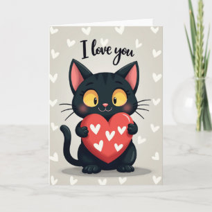 Tarjeta del Día de San Valentín de Gato Te Ama