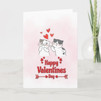 Tarjeta del Día de San Valentín de Gatos Lindos - 