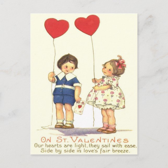 Tarjeta del Día de San Valentín de globos con cora (Anverso)