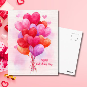 Tarjeta del Día de San Valentín de globos con form