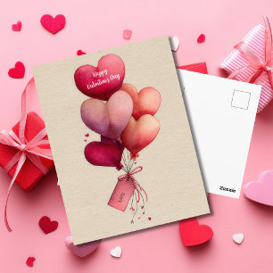 Tarjeta del Día de San Valentín de globos con form