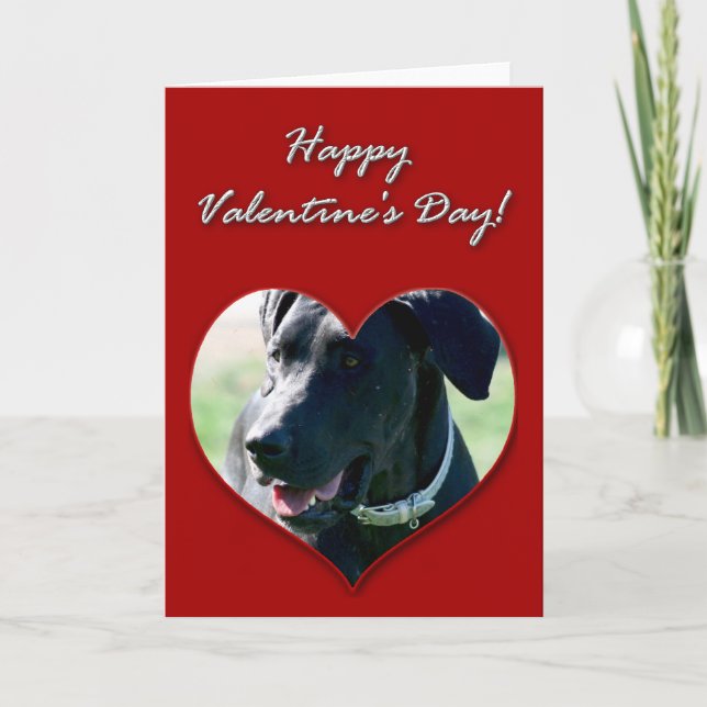 Tarjeta del día de San Valentín de great dane (Anverso)