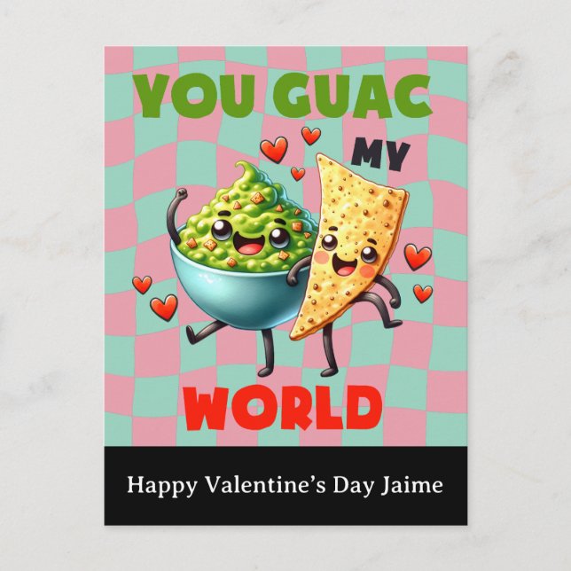 Tarjeta del Día de San Valentín de Guac de Queso N (Anverso)