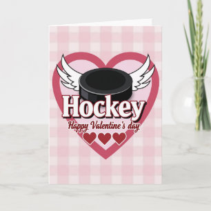 Tarjeta del Día de San Valentín de Hockey