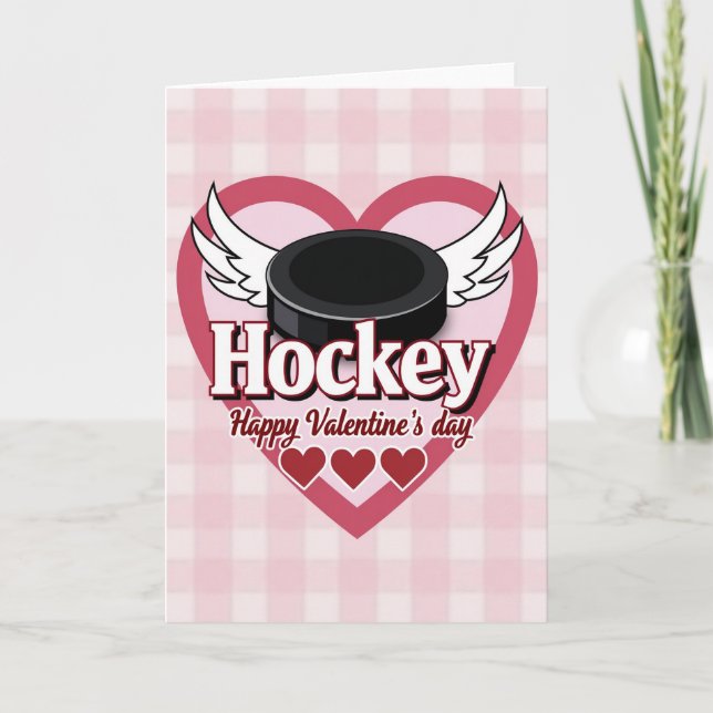 Tarjeta del Día de San Valentín de Hockey (Anverso)
