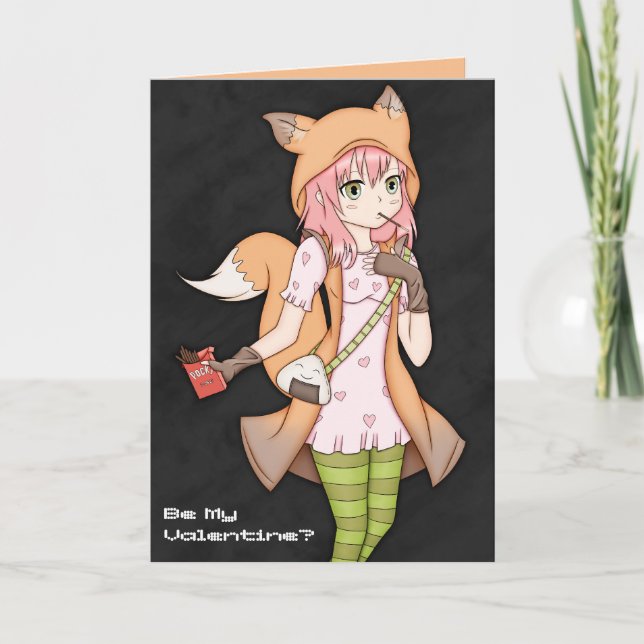 Tarjeta del día de San Valentín de Kitsune (Anverso)