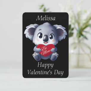 Tarjeta del Día de San Valentín de Koala Adorable