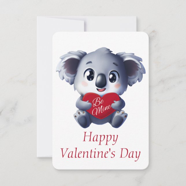 Tarjeta del Día de San Valentín de Koala Bonito (Anverso)