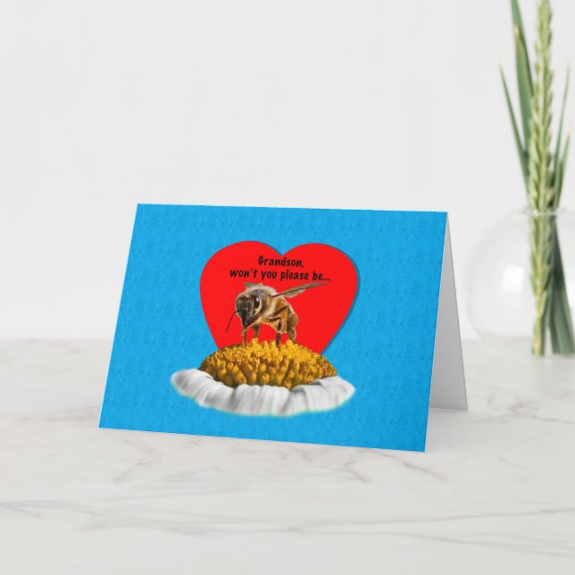 Tarjeta del día de San Valentín de la abeja de la (Anverso)