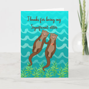 Tarjeta del Día de San Valentín de la Nutria Signi