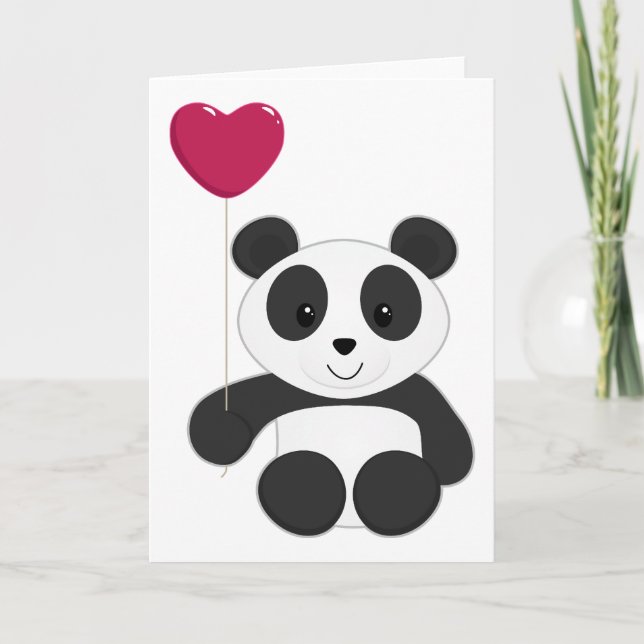 Tarjeta del día de San Valentín de la panda (Anverso)