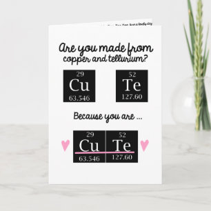 Tarjeta del día de San Valentín de la química