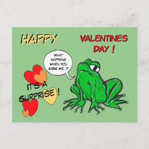 Tarjeta del Día de San Valentín de la Rana Verde