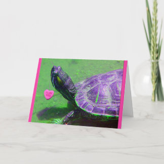 Tarjeta del día de San Valentín de la tortuga