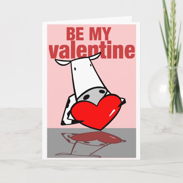 Tarjeta del día de San Valentín de la vaca (Anverso)