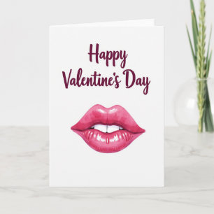 Tarjeta del Día de San Valentín de Labios Rosados