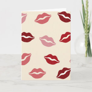 Tarjeta del Día de San Valentín de Labios Rosados 