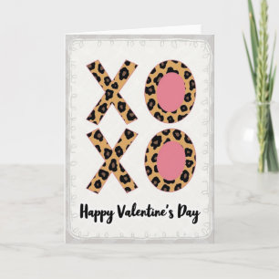 Tarjeta del Día de San Valentín de Leopardo Xoxo