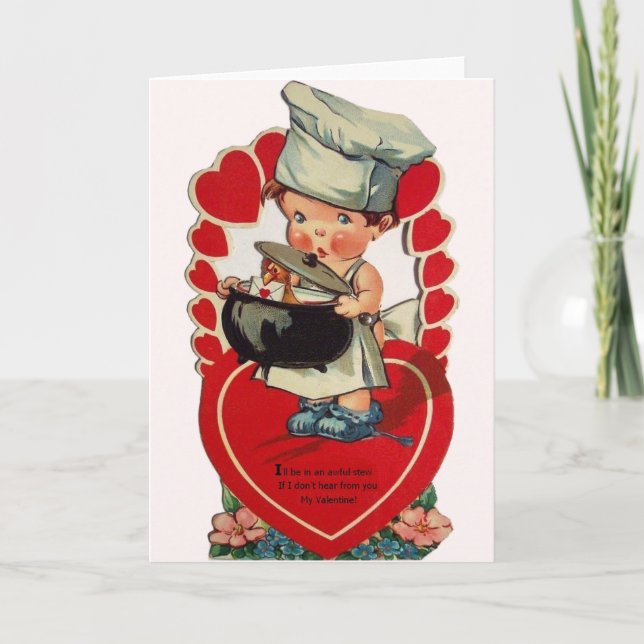 Tarjeta del Día de San Valentín de Little Chef Vin (Anverso)