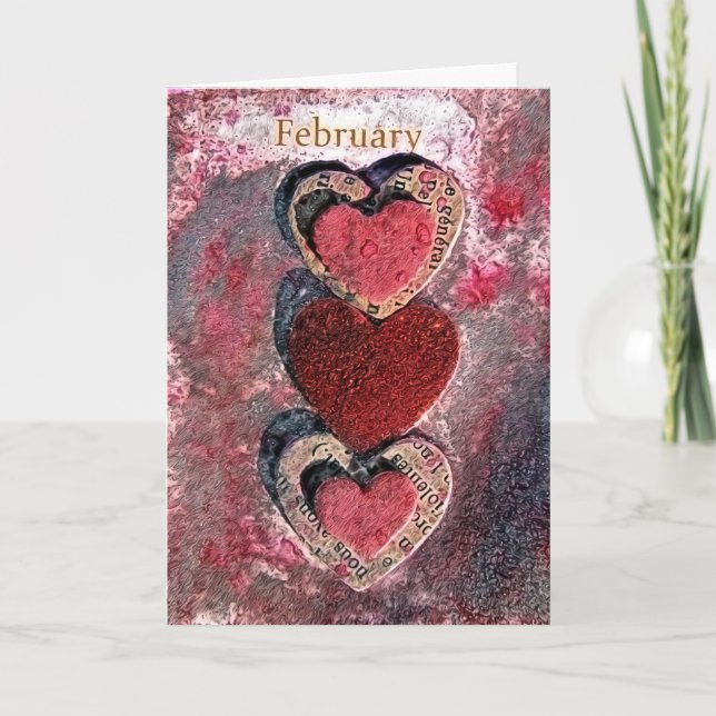 Tarjeta del día de San Valentín de los corazones (Anverso)