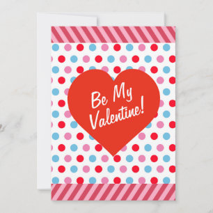 Tarjeta del Día de San Valentín de Lunares y Rayas