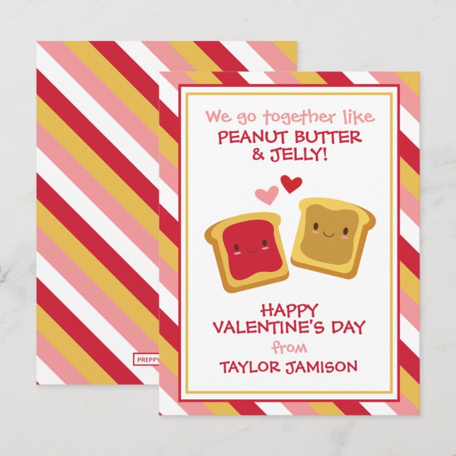 Tarjeta del Día de San Valentín de Mantequilla de  (Anverso / Reverso)